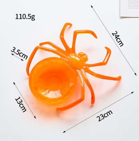 Plastic spider candy plate-orange-1 piece