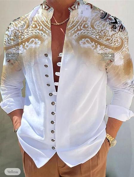 Mens Fashion 3D Printed Shirt Top