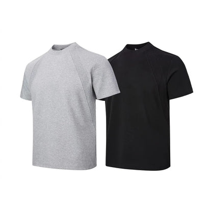 Air Layer Stitching Short Sleeve Top