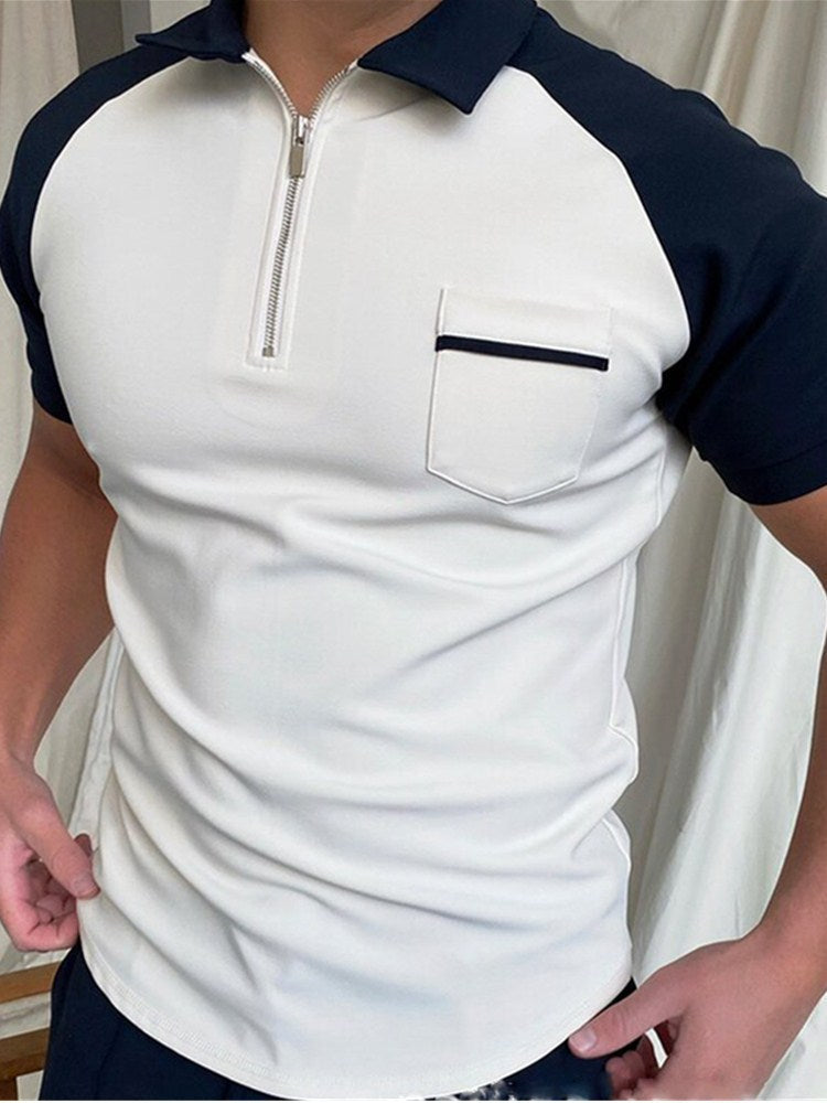 Men's T-Shirt Top With Zipper