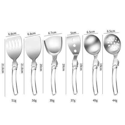 Portable Folding Spoon With Stainless Steel Kitchen Utensils