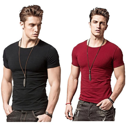 Men's T-shirt Short-sleeved Slim Solid Color Quick-drying