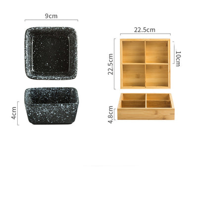 Japanese Square Ceramic Seasoning Dish Set