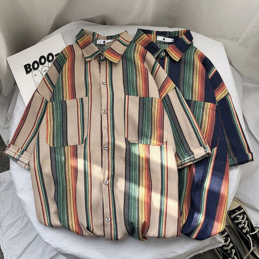 Korean Short-Sleeved Men's Shirt