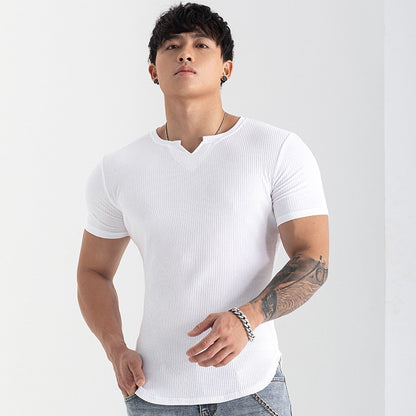 Quick-drying Striped Thin Fashion Slim-fit Short Sleeve