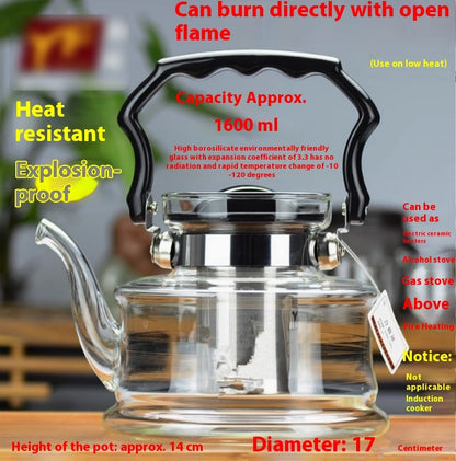 Heat-resistant Borosilicate Open Fire Heating Chinese Scented Teapot