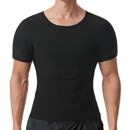 Men's Violently Sweat Sports Short-sleeved Fitness Vest Body Shaper