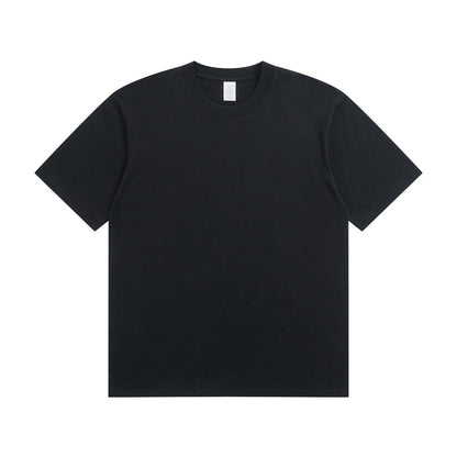 Men's Cotton T-shirt Heavy Solid Color Round Neck Short Sleeves