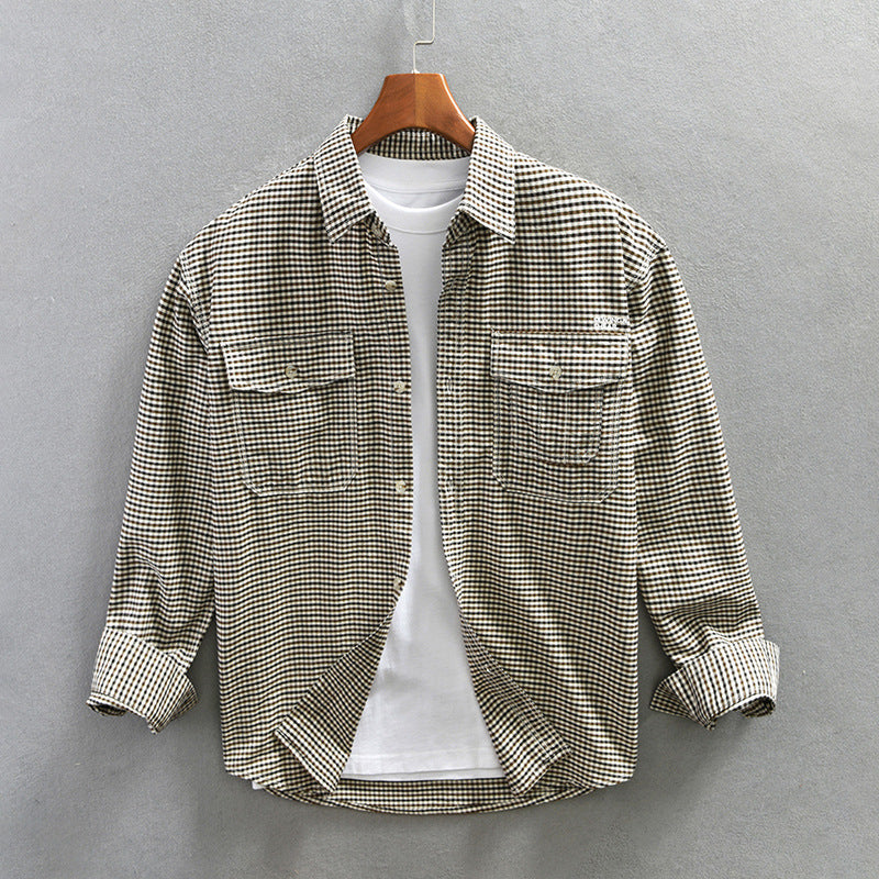 Spring Summer Casual Plaid Shirt For Men