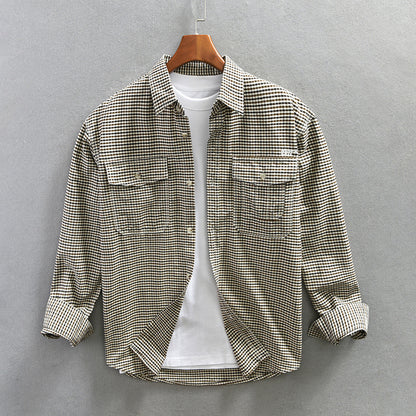 Spring Summer Casual Plaid Shirt For Men