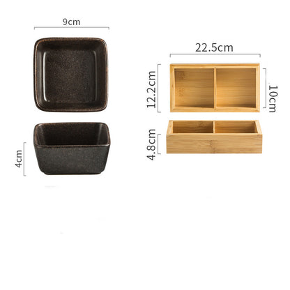 Japanese Square Ceramic Seasoning Dish Set
