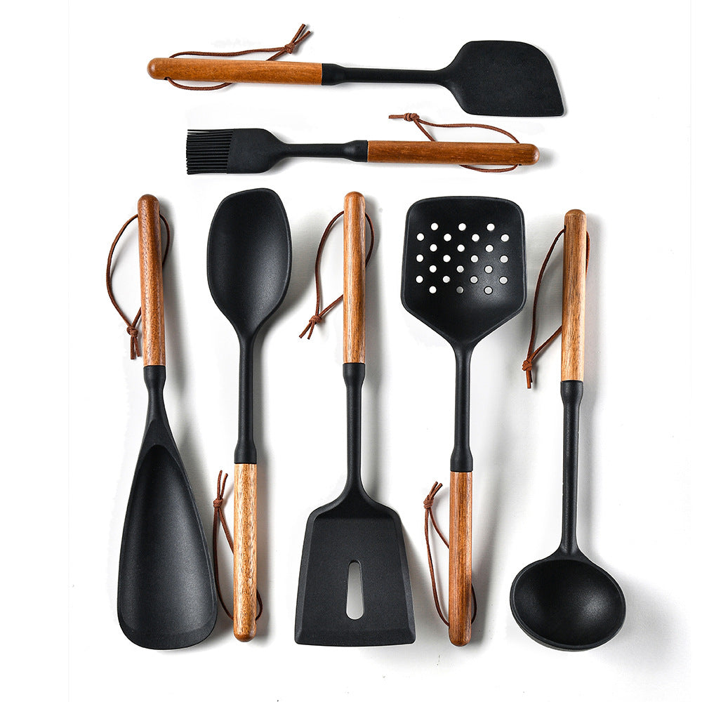 Wooden Handle Silicone Spatula Kitchenware Suit High Temperature Resistant
