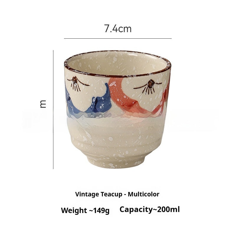 Japanese Style Hand Drawn Ceramic Kung Fu Tea Cup