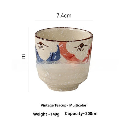 Japanese Style Hand Drawn Ceramic Kung Fu Tea Cup