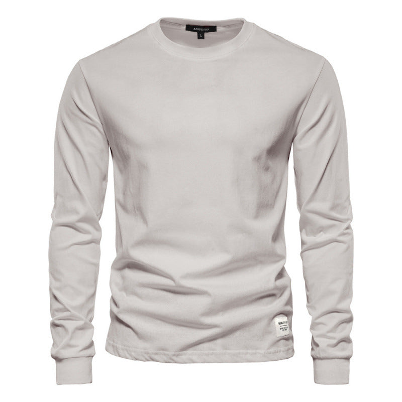 Men's Solid Color Long-sleeved Top High Street