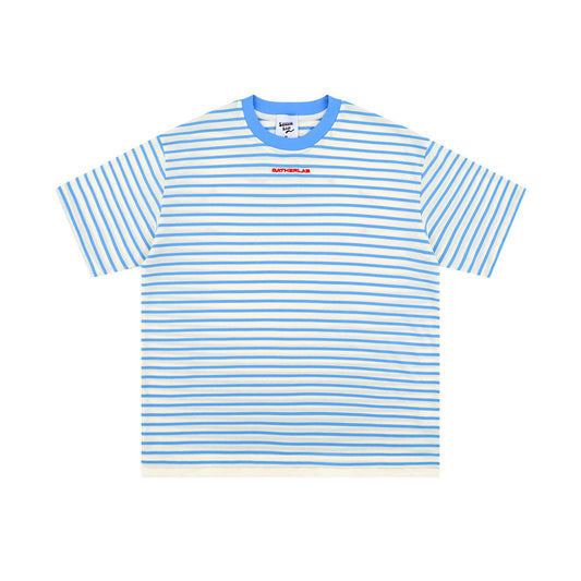 Striped Round Neck Short Sleeve T-shirt Men's Casual Top