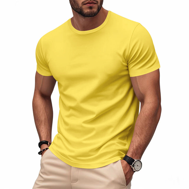 Quick-drying Crew Neck Short Sleeve Marathon Workout Exercise T-shirt