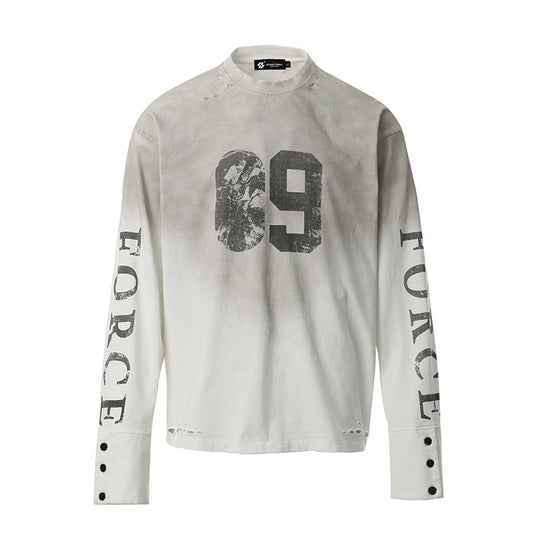 American-style Vintage Distressed Top With A Worn Edgy Look