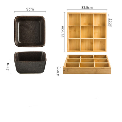 Japanese Square Ceramic Seasoning Dish Set