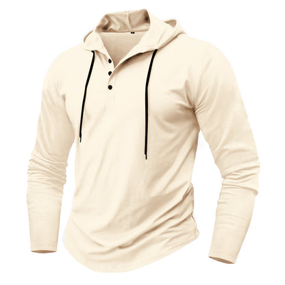 Sports Fitness Hooded Long Sleeve Top Men
