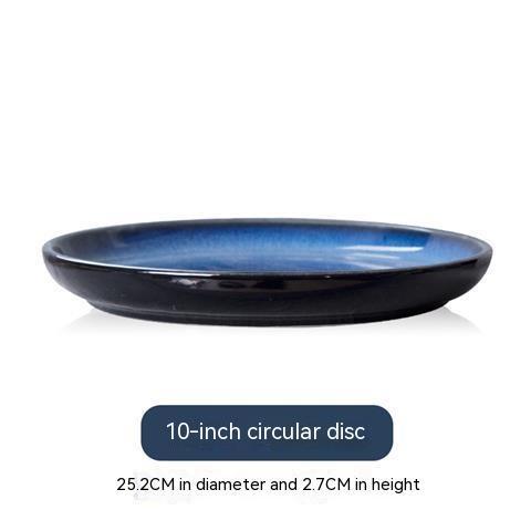 Blue Kiln Baked Gradient Ceramic Western Cuisine Plate Meal Tray Restaurant Dish Home Cutlery Plate