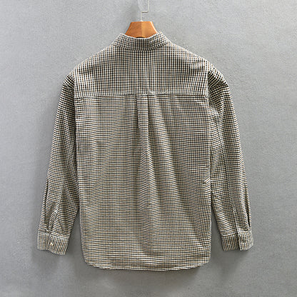 Spring Summer Casual Plaid Shirt For Men