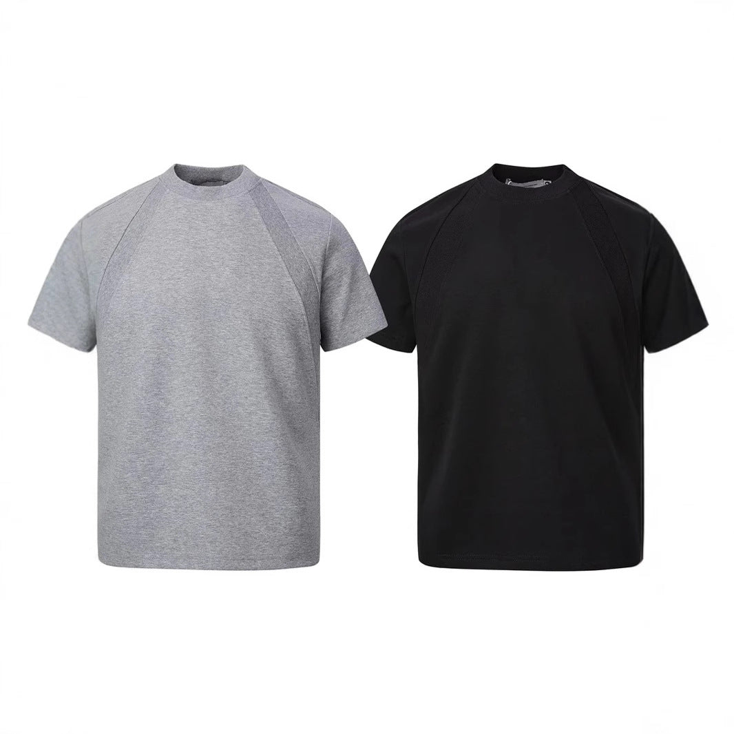 Air Layer Stitching Short Sleeve Top