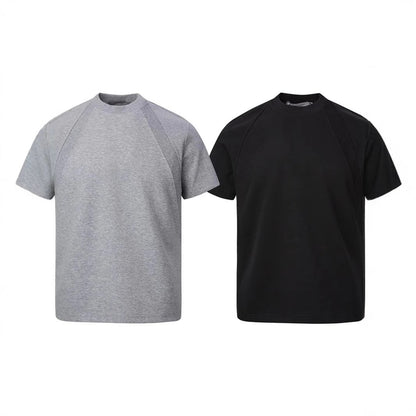 Air Layer Stitching Short Sleeve Top