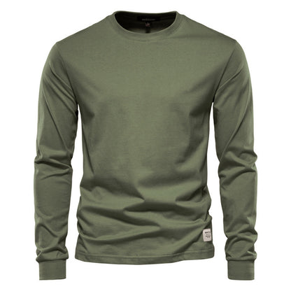 Men's Solid Color Long-sleeved Top High Street