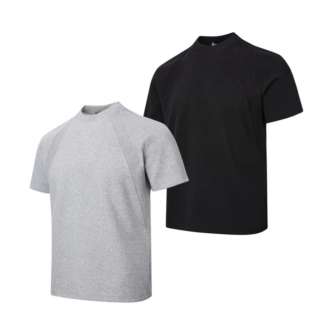 Air Layer Stitching Short Sleeve Top