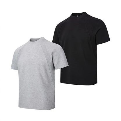Air Layer Stitching Short Sleeve Top