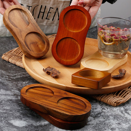 Solid Wood Pepper Mill Base Locust Manganese Rubber Wood Double Hole Tray