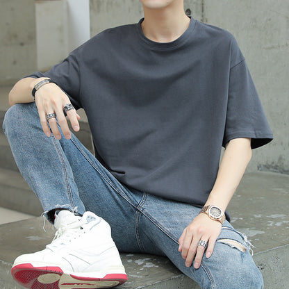Men's Solid Color Short-sleeved T-shirt