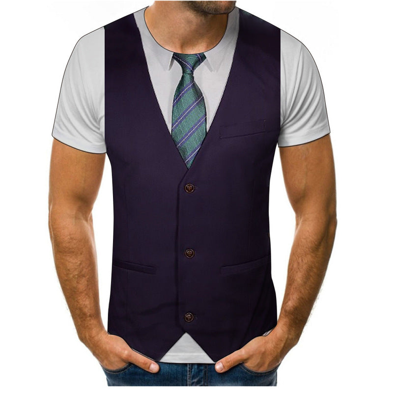 Summer T-shirt 3D Digital Printing Short Sleeve