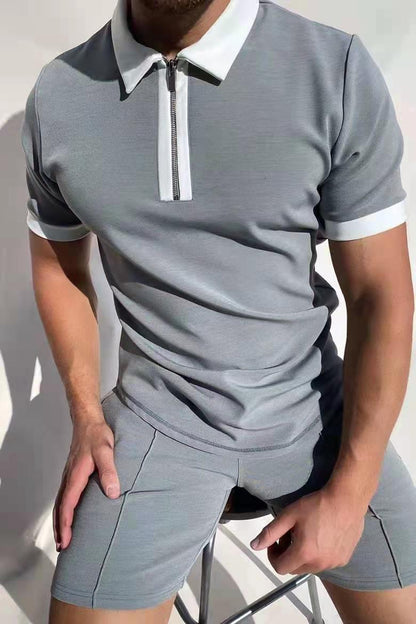 Men's T-Shirt Top With Zipper