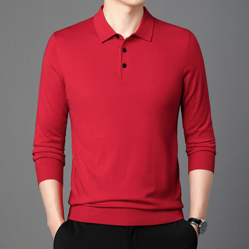 Winter Men's Polo-Neck Knitted Sweater