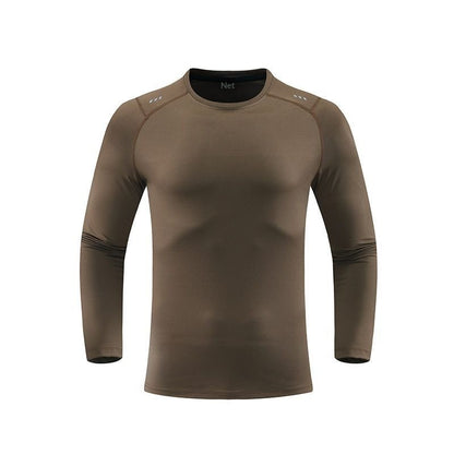 Mens Long-sleeve Athletic Compression Sweat-wicking Top