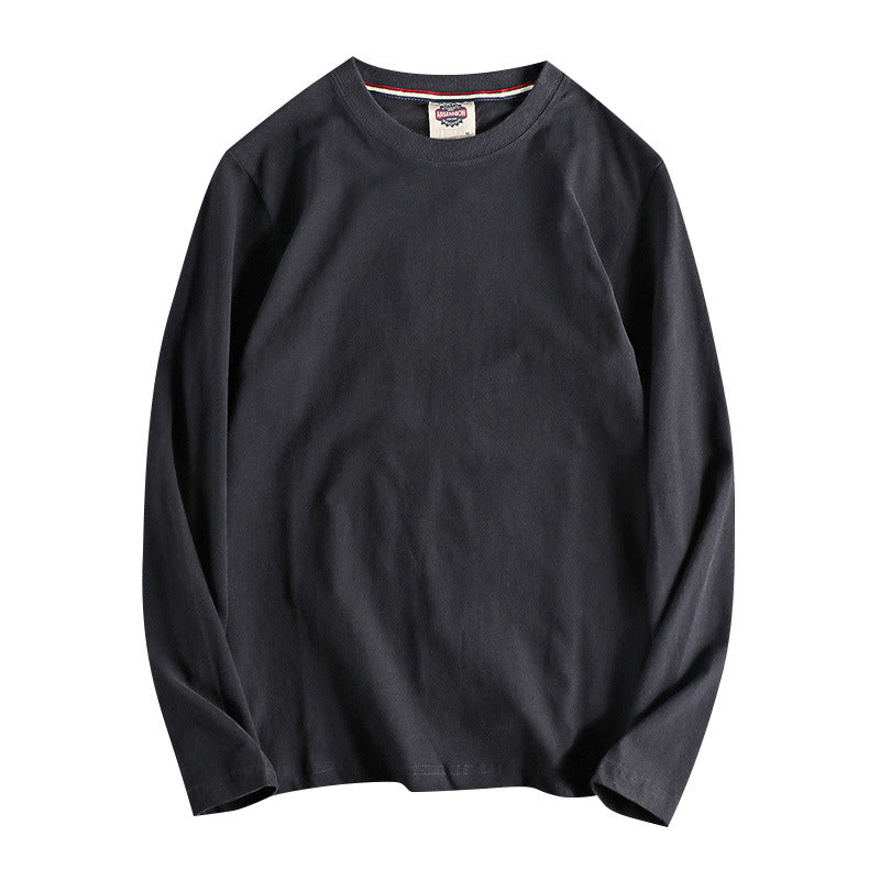 Solid-color Washed Pullover Base Shirt