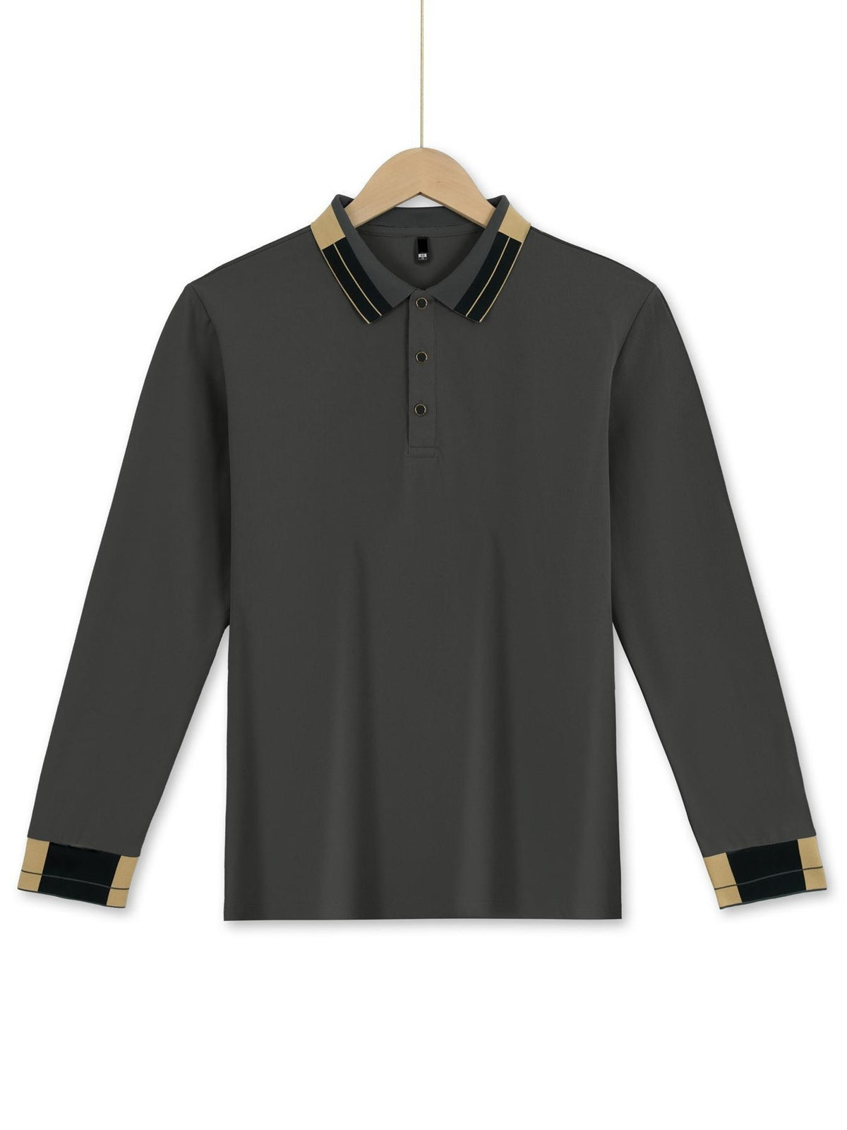 Long Sleeve Lapel Men's Solid Color Button Casual Business