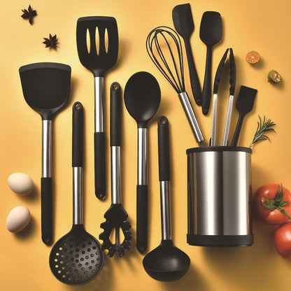 Silicone Kitchenware 12 Piece Set Silicone Non Stick Pot Cooking Spatula