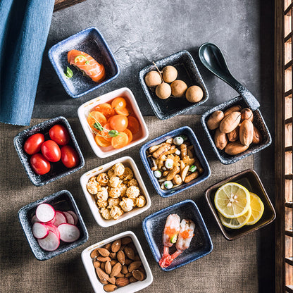 Japanese Square Ceramic Seasoning Dish Set