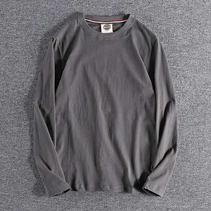 Solid-color Washed Pullover Base Shirt
