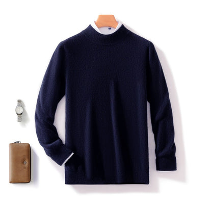 Thickened Half-height Sweater Solid Color Knitted Base Cardigan Warm Top