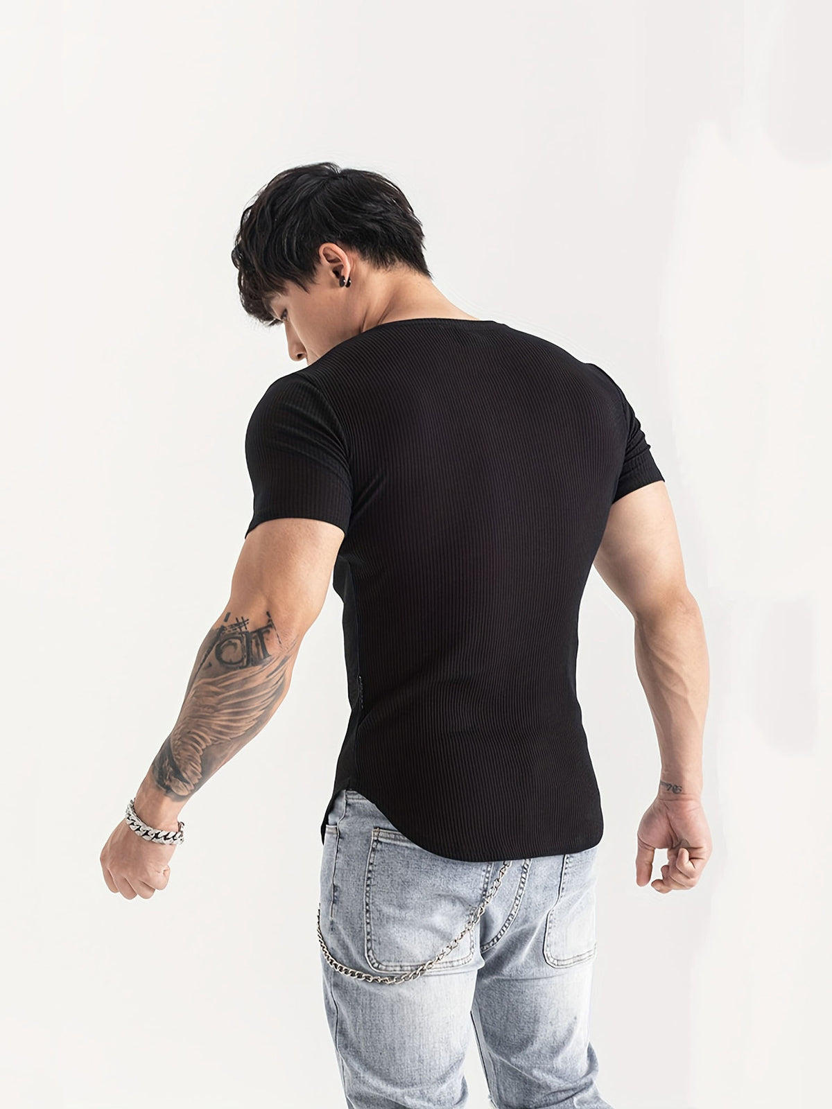 Quick-drying Striped Thin Fashion Slim-fit Short Sleeve
