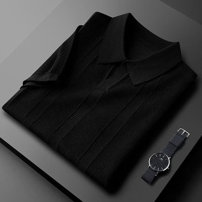 Men's Ice Silk Solid Color Short-Sleeve Top