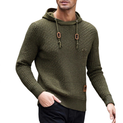 Mens Trendy Casual Knitted Pullover Hoodie