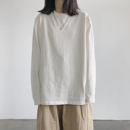 Cotton Long-sleeved Solid Color Base Shirt Top