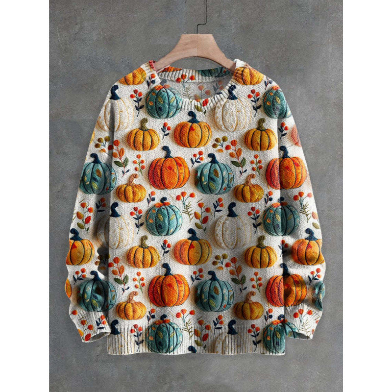 Mens 3D Crew Neck Sweatshirt With Bold Needle Digital Print