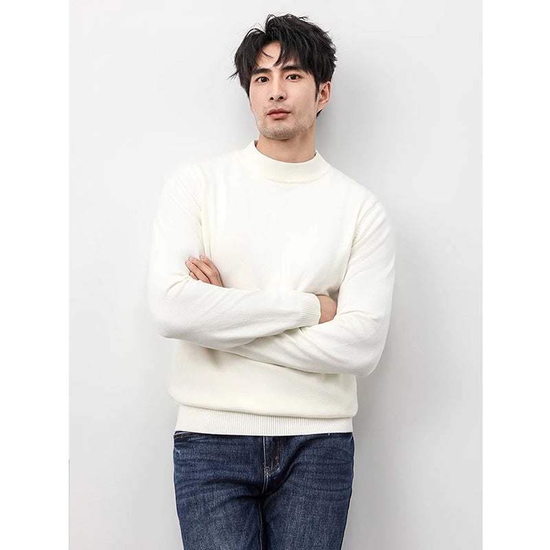 Men's Loose Versatile Thick Solid Color Knitted Undershirt