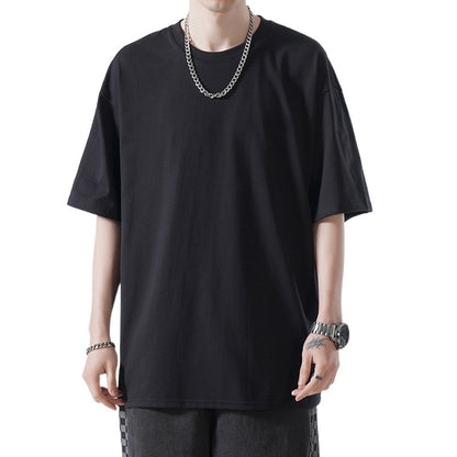 Autumn Men's Short-sleeved T-shirt Cotton Round Neck